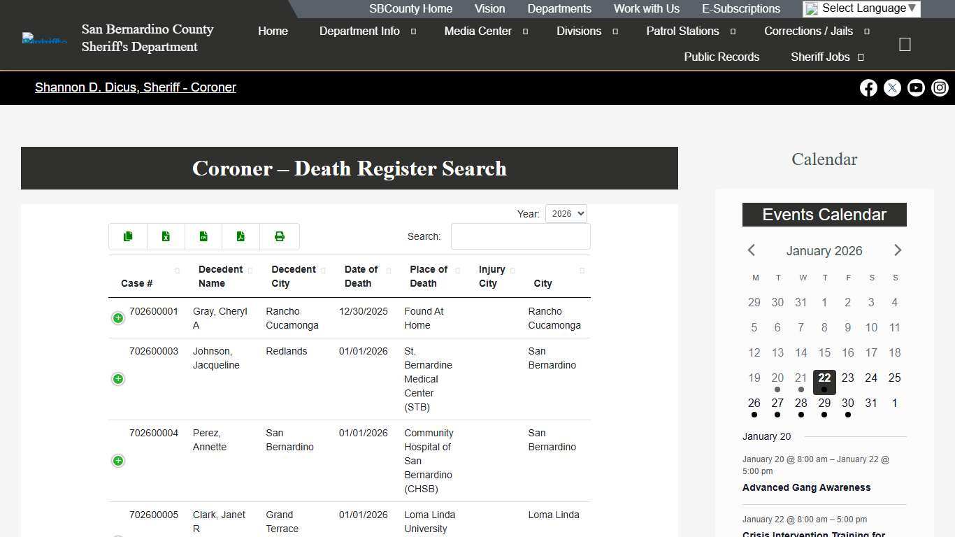 Death Register Search – San Bernardino County Sheriff's Department